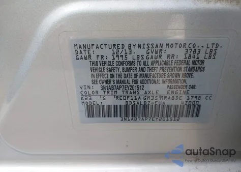 2014 Nissan Sentra S from USA, damaged, VIN 3N1AB7AP7EY201512